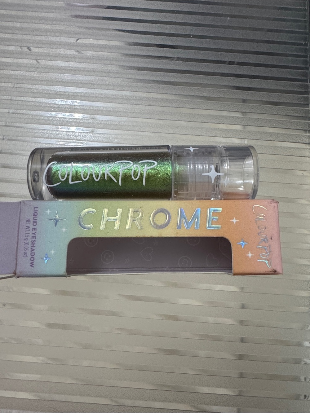 ColourPop Chrome Liquid Eyeshadow — Shimmering Emerald Green- See You Later